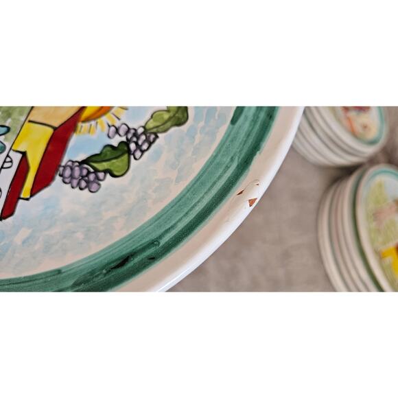 Nino Parrucca Pottery Modernist‎ Plate 10.5" Made in Italy #214 Grape Harvest - Picture 3 of 5